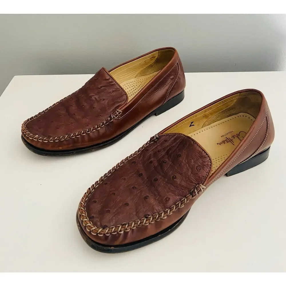 Vintage Cole Haan Collection Ostrich Loafers Made In Italy Men's 8.5M C05976